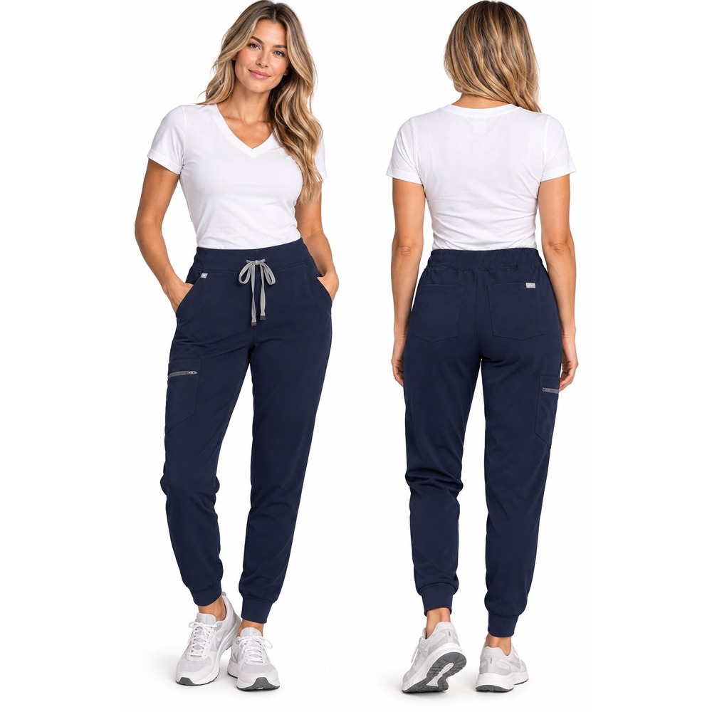 FIGS Zamora Jogger Scrub Pants Navy Blue Technical Collection Size Small Tall